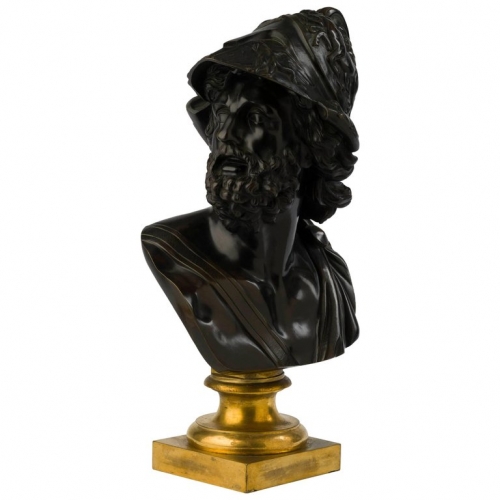 A Louis XVI Gilt and Patinated Bronze Bust of Ajax